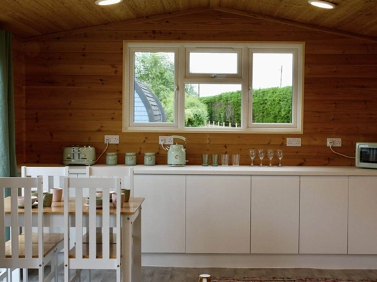 Marquess Pod | Kitchen Area | Osea Meadows | Glamping Accommodation